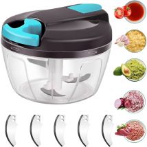 Lablanc - Hachoir Manuel 520ml, Hachoir Oignon Avec 3 Lames En Acier Inoxydable, Coupe Oignon Manuel avec Acier Inoxydable 3 Lames, Mixeur Manuel
