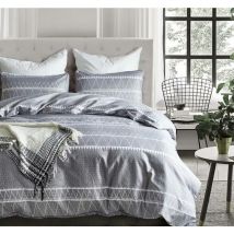 Lablanc - Housse de Couette 200x200 avec 2 Taies d'oreiller 65x65 cm ,Design Bohémien,Parure de lit 200x200 cm,Housse Couette avec Fermetures éclair,