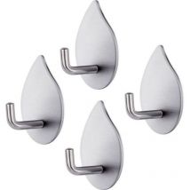 Klebehaken, 4 Stück, selbstklebende Haken, 304 Edelstahl-Wandhaken, wasserdichter Handtuchhalter, Badezimmer, 3 kg Kapazität, Wandhaken für