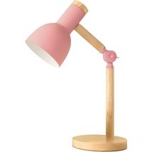 Lablanc - Lampe de table, lampe de table en bois réglable, lampe de table pour enfants dans la chambre à coucher, salon, lampe de table de lecture