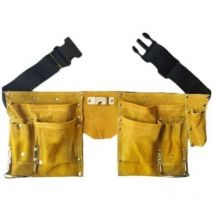 Leder-Werkzeuggürteltasche, Aufbewahrungsorganisator mit mehreren Taschen, tragbare Kleinteileschürze für Elektriker, Tischler, Hammerschlaufe mit
