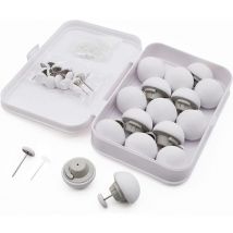 Lot de 16 Clips de Fixation Ronds pour Housse de Couette, Motif Champignon avec Boutons, pour Housse de Couette de Chambre à Coucher (Blanc) - Lablanc