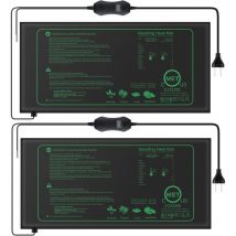 Lot de 2 Tapis chauffant pour plantes avec thermostat pour semis,animaux domestiques et reptiles,Tapis chauffant de 50 w pour la germination et la