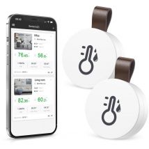 Lablanc - Lot de 2 Thermomètre hygromètre sans fil, thermomètre hygromètre Bluetooth avec application et stockage de données, capteur d'humidité de