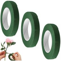 Lablanc - Lot de 3 Ruban de Fleuriste - Vert Foncé Rouleaux de Ruban Adhésif en Papier Floral Rubans de Fleuriste Bande de Fleur pour Bouquets de