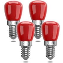 Lablanc - Lot de 4 ampoules led rouges E14 3 w E14, ampoules led décoratives rouges E14, 25 w de rechange, convient pour l'éclairage ambiant,