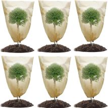 Lot de 6 Housse d'hivernage pour Plantes en Pot,Housse de Protection pour Plantes Plantes de Protection Contre le Gel Hiver avec Cordon de Serrage