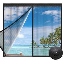 LaBlanc - Magnetischer Fensterschutz, magnetischer Fensterschutz, ohne Bohren, Moskitonetz mit Anti-Mückenschutz, für Fenster, Terrassentüren (100 x