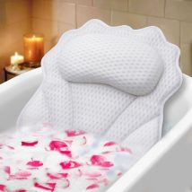 Oreiller de bain avec support pour la tête, le cou, les épaules et le dos, oreiller de bain 4D pour le bain avec 6 ventouses puissantes, s'adapte à