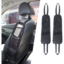 Lablanc - Organisateur Latéral de Siège, 2pcs Sac de Rangement, Support de Téléphone, Poche en Filet pour Tous les Sièges d'auto de Passager Avant