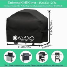 Lablanc - Outdoor-Grillabdeckung 145 x 61 x 117 cm, Outdoor-Plancha-Abdeckung, 210D Oxford-Grillschutz, geeignet für Weber, Brinkmann, Char Broil