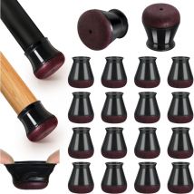 Protection Pied de Chaise, Patins pour Chaises en Silicone avec Feutre épaissi, 16 pièces Noir Petit Patin de Chaise Protections tampon de Sol,