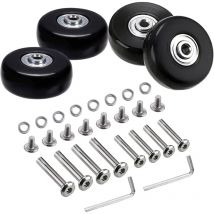 Roue de Valise, 4 Pièces Roues Valise Remplacement, 50mm Roues Valise, Roue de Valise avec Outils, Caoutchouc Métal Roue de Valise Convient Bagages