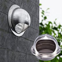 Lablanc - Sortie D'air Murale Ronde en inox avec Filtre à Mailles, Grille à Lamelles à 45° Grille De Ventilation Hotte Grille Aeration 150mm pour