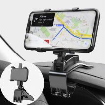 Support de Téléphone Voiture Rotation à 360 degrés, Tableau de Bord Socles téléphone Portable Automobile Car Phone Mount pour gps et Les Smartphones