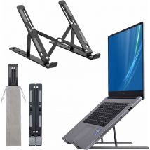 LaBlanc-Support pour ordinateur portable - 6 niveaux réglables - Refroidisseur ventilé en aluminium - Compatible avec la plupart des modèles-noir