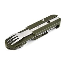 Lablanc - 1 Pièces Vaisselle Pliante en Acier Inoxydable 5 en 1, Outils de Camping en Plein Air, Couvert Multifonction, pour les Pique-Niques et les