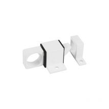 Lablanc - Verrou en applique pour fenêtres, loqueteau à douille avec gâche pour fermeture horizontale ou verticale, en aluminium finition en blanc,