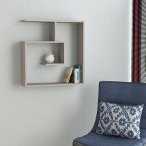 Laby Modern Floating Shelf 79cm Tall - Mocha Grey - Mocha Grey - Decortie