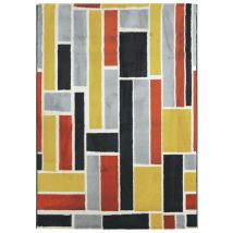 LABYRINTH - Tapis lumineux effet laineux motifs labyrinthe multicolore 120x170