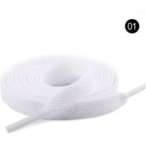 Lacets plats pour baskets, - économiques, 8 mm, amovibles, blancs