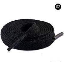 Lacets plats pour baskets, économiques, 8 mm, amovibles, noirs