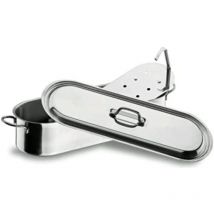Pesciera con Griglia, Acciaio Inossidabile, Argento, 50 cm - Lacor