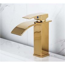 Soleil - Lacquer Waterfall Faucet, Hot and Cold, Countertop Basin, Toilet, Bathroom Cabinets, Single Hole Faucet, Waterfall Vanity Faucet, Black