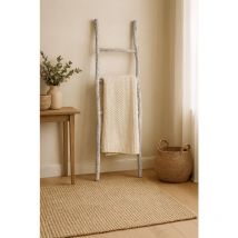 Biscottini - Ladder towel rack wooden modern bathroom floor standing wall Decorative towel rack ladder Towel hanger Object and vase holder