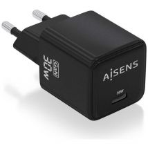 Ladegerät gan de wall aisens asch-30w1p036-bk/ 1xusb type-c/ 30w