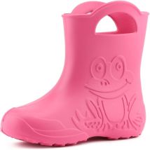 Ladeheid Eva Federleichte Kinder Gummistiefel Für Jungen Und Mädchen Regenschuhe Bequeme Und Wasserdichte Regenstiefel Kinder La-ca-01 (rosa, 22/23