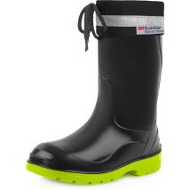 Ladeheid Kinder Gummistiefel Mit Stulpe Regenstiefel Für Jungen Und Mädchen La-972 (schwarz/grün, 21 Eu)