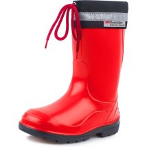 Ladeheid Kinder Gummistiefel Mit Stulpe Regenstiefel Für Jungen Und Mädchen La-972 (rot/schwarz, 33 Eu)