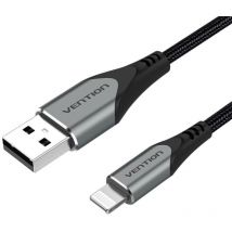 Ladekabel usb-a kompatibel mit iPhone 1m Datenkabel 2,4A in Grau usb 2.0