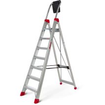 Faraone - Scala In Alluminio A Forbice Lady Gradini Antiscivolo - Formato: 7 Gradini