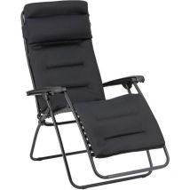 Lafuma Mobilier - Fauteuil Relax Jardin - Chaise Longue Matelassé Zéro Gravité - Rsx Clip - Aircomfort - Noir Acier
