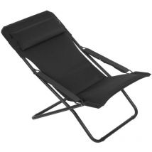 Lafuma Mobilier - Chaise Longue - Bain De Soleil - Transat Jardin - Pliant - Transabed - Aircomfort - Noir Acier
