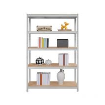 Yaheetech - Schwerlastregal 180 x 120 x 45 cm Lagerregal 5 Böden Metall Regal Max. Belastbarkeit für jedes Fach: 175kg Silbern