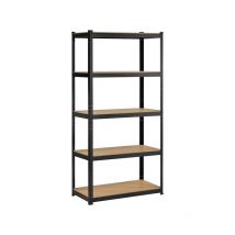 Yaheetech - Schwerlastregal 180 x 90 x 45 cm Steckregal 1325kg Lagerregal pulverbeschichtet Metallregal Kellerregal, schwarz
