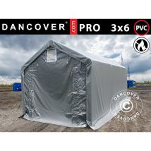 Dancover - Lagerzelt Zeltgarage pro Lagehalle 3x6x2x2,82m, pvc, Grau