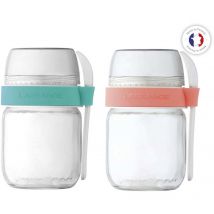Lagrange - juego de 2 tarros de vidrio para yogur - 440402