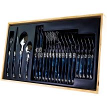Laguiole 7214bis - Casalinga 24 Pezzi In Acciaio Inossidabile, Blu