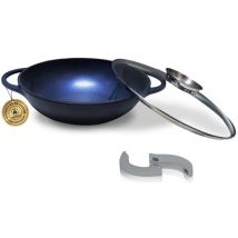 Wok 32 cm nero antiaderente Blu Diamond induzione - Laguiole