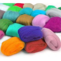 Laine à feutrer Laine de conte de fées, pièce de laine à feutrer à l'aiguille, laine à feutrer Roving 40 couleurs de laine à feutrer, avec ensemble