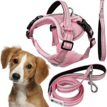 Laisse et harnais pour chien PJ-056 pink m
