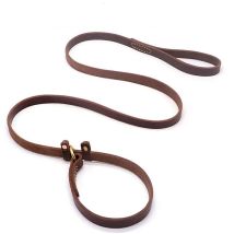Laisse pour chien en cuir antidérapante, laisse antidérapante pour animaux de compagnie avec curseur