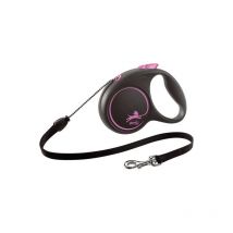 Laisse pour Chien Flexi black design 5 m Rose Taille s