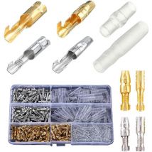 Shmshng - Laiton Bullet Connecteurs Kit, 360PCS 3.9mm Bullet Terminal Connecteur Male et Femelle, Connecteur Electrique Moto Cosse Electrique Moto