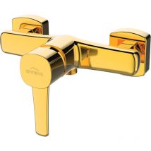 Invena - Robinet douche avec mitigeur à levier simple mural Laiton Doré