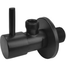 Robinet D'Arrêt Coudé Noir 1/2" X 3/8", Têtes En Céramique